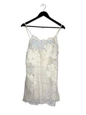 Native Rose LF Cream Lace Floral Slip Dress Applique Spaghetti Strap Size 8